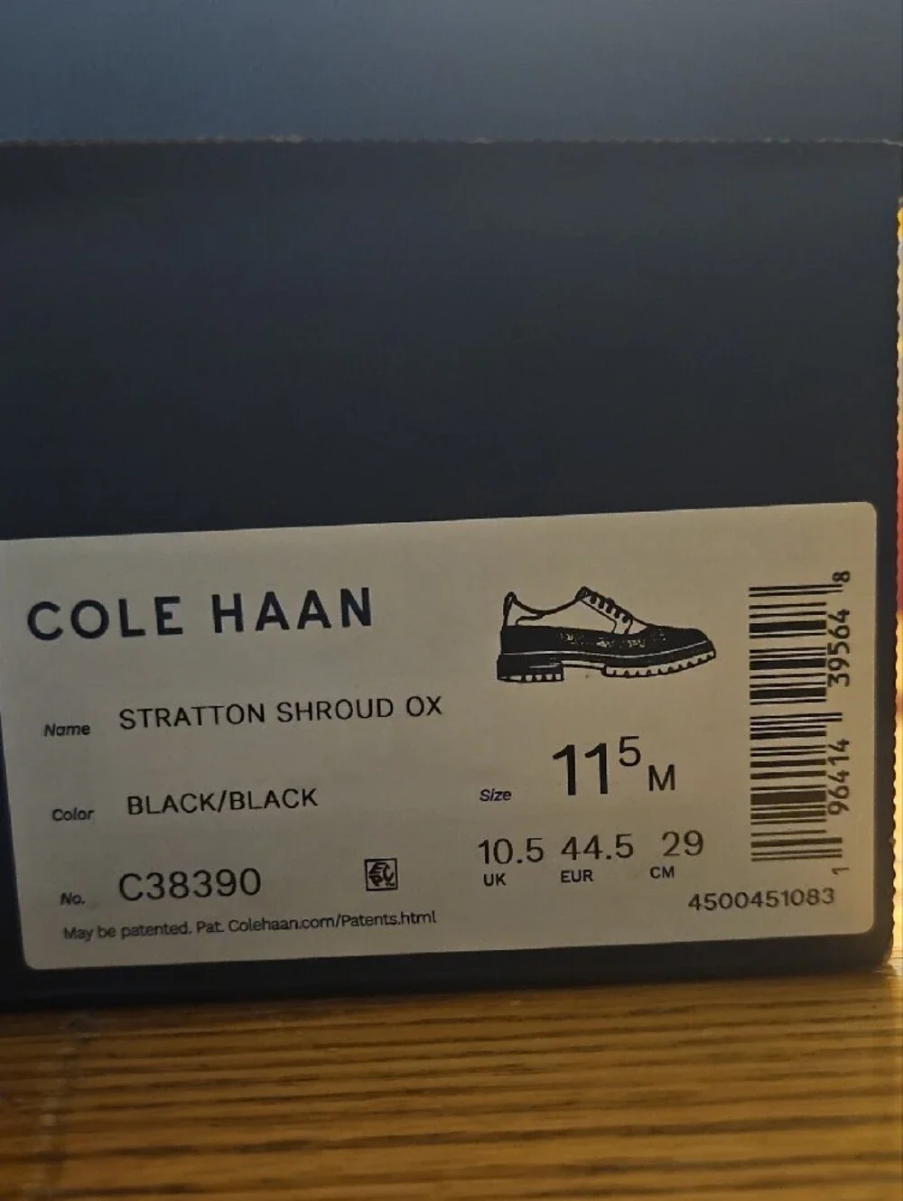 Cole Haan Black Men's Stratton Shroud Oxford